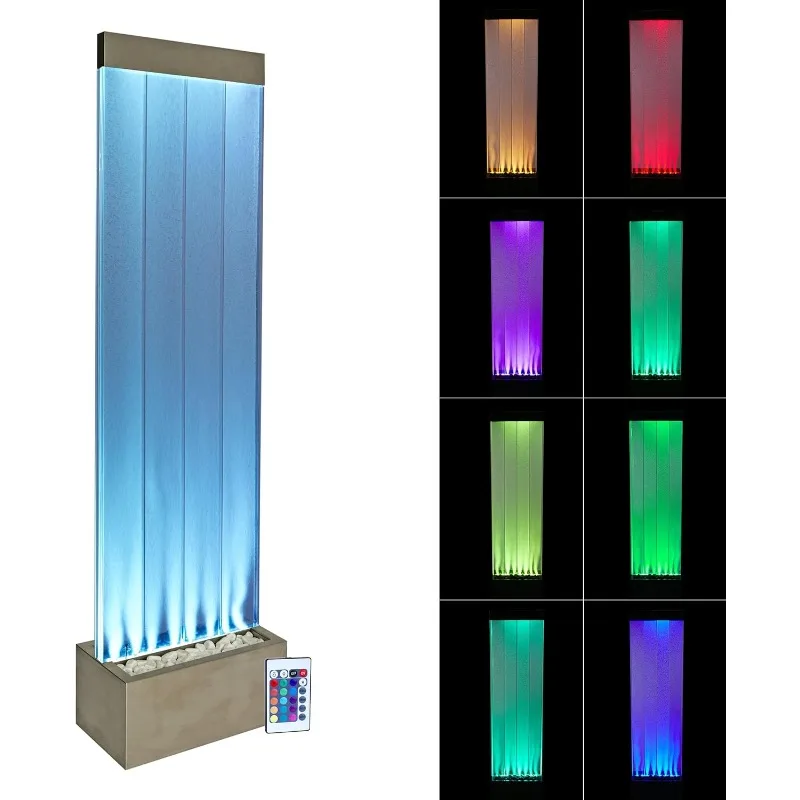 EXW Acrylic Bubble Water Wall Screen Divider LED Color Changing Waterfall Panel For Living Room Entrance Decoration Partition