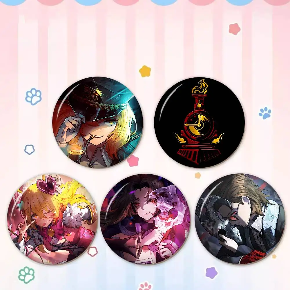 L-Limbus-C-Companys 58mm Cute Anime Figure Icon Badge Handmade Tinplate Brooch for Backpack Clothes Chest Ornament Gifts