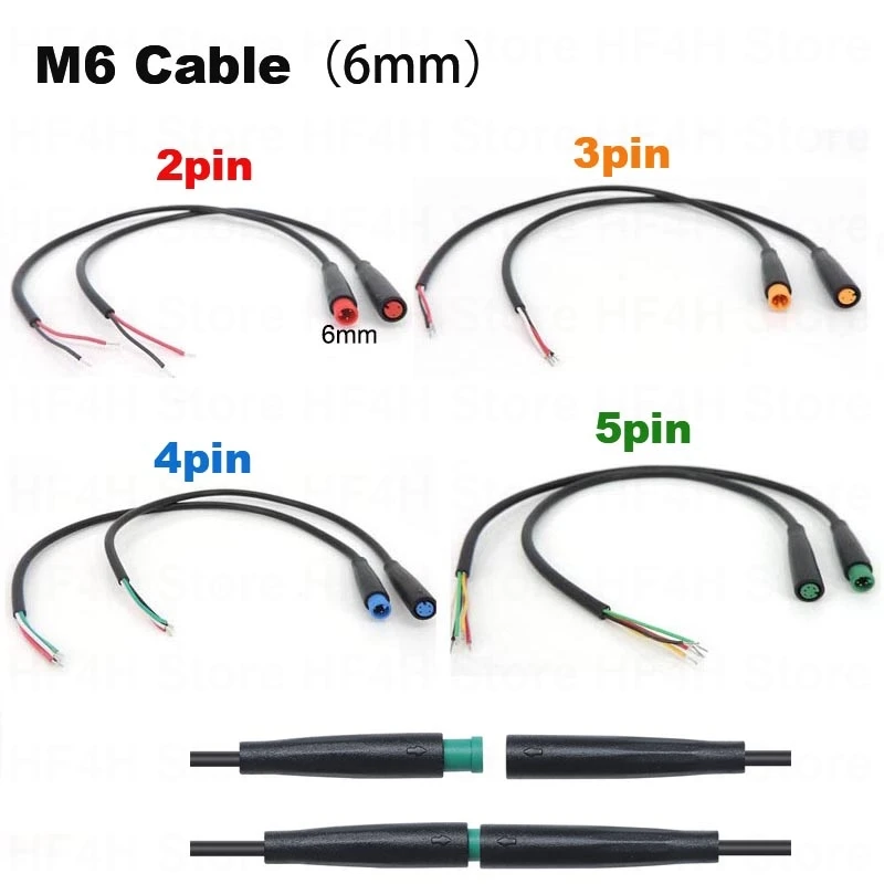 M6 2 3 4 5 Pin Julet Electric Butt Plug Connector Wiring Line Scooter Brake Cable Pluger Signal Sensor B4