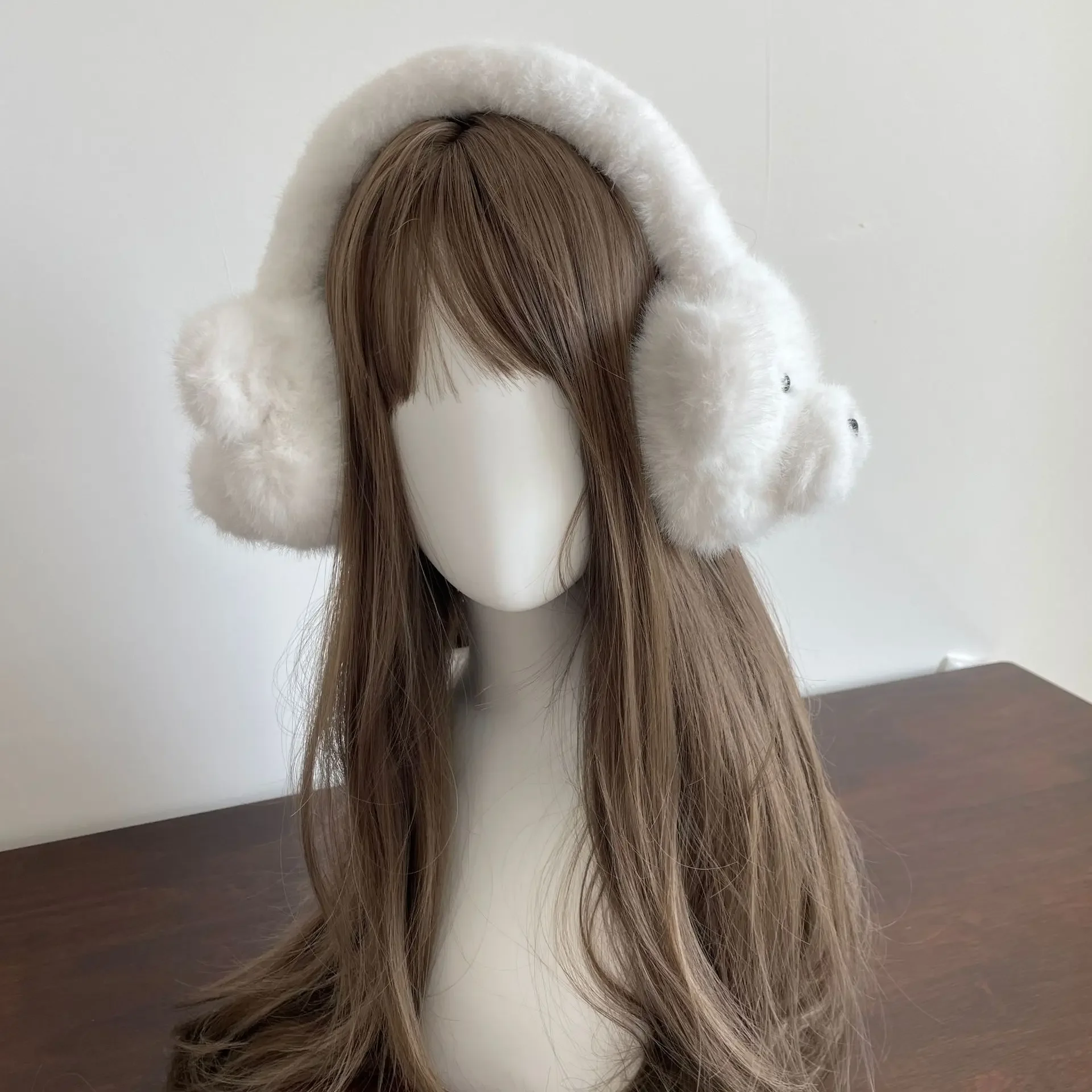 Urso Kawaii Plush Earmuffs para Mulheres, Orelhas Quentes, Tampões Y2K, Proteção Fria, Crianças Ear Cover, Acessórios de Ciclismo, JK, Inverno