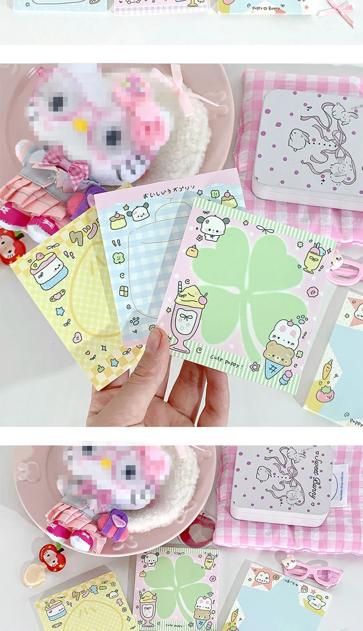 MINKYS 50 Blatt Kawaii Vierblättriges Kleeblatt, Notizblöcke, Papier, To-do-Liste, Tagebuch, Notizpapier, DIY-Material, Schreibwaren – Detail 12