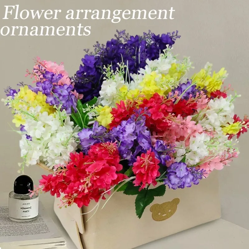 12/1pcs Artificial Flowers Hyacinth Lavender Silk Bouquet Garland Outdoor Wedding Garden Home Decoration Table Fake Flowers