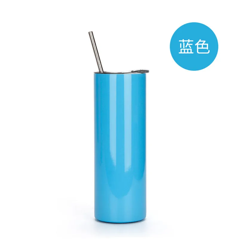 Hot Sale Sublimation Colorful Tumbler Drinking Water Bottle 304 Stainless Steel with Straw Portable Bottle for Custom Logo Gift