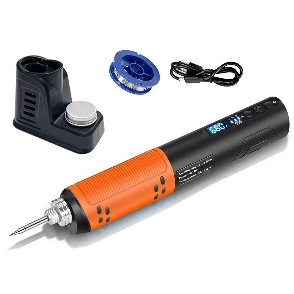 Portable USB Cordless Electric Soldering Iron LED Digital Display Soldering Pen Rechargeable Solder Iron Tool Orange