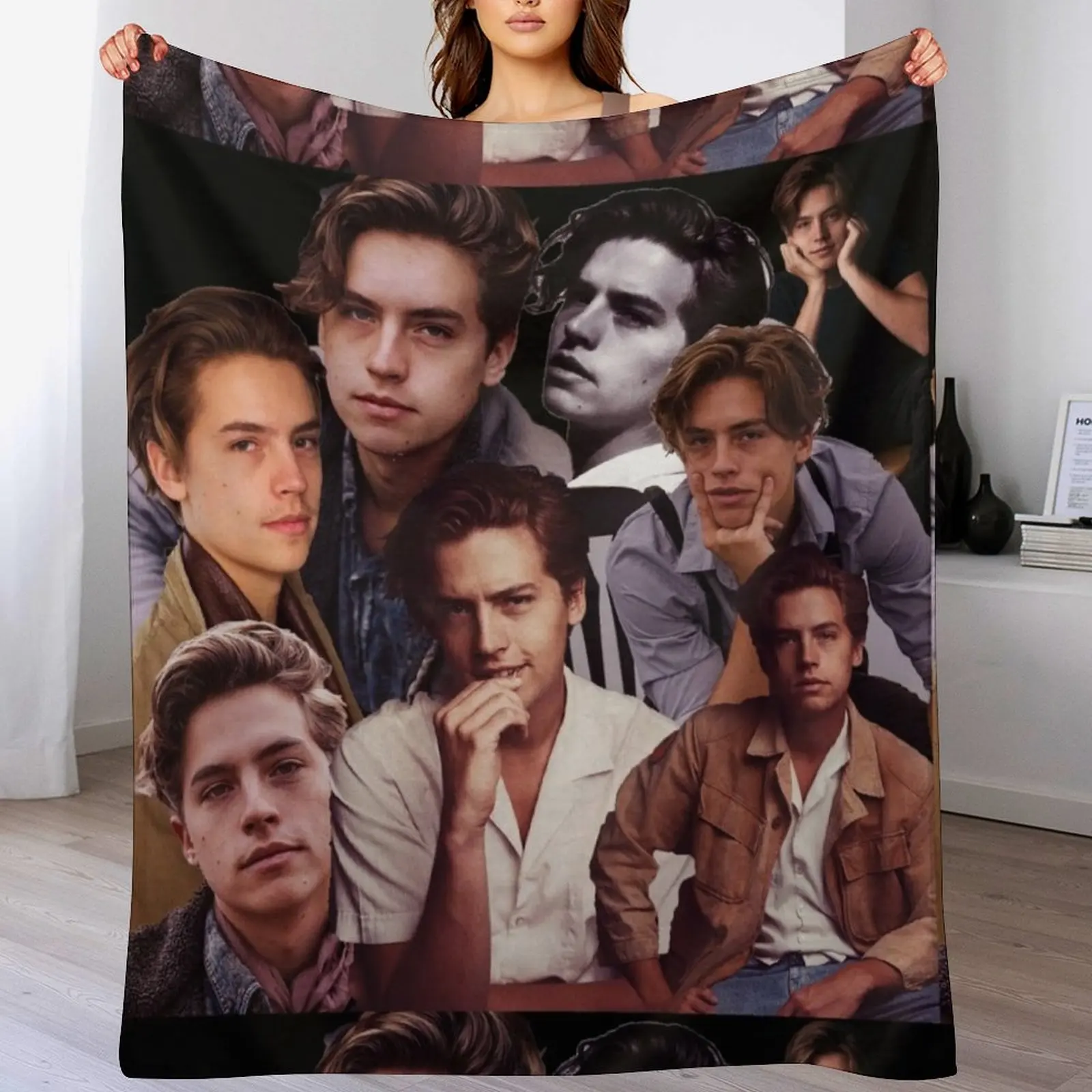 Cole sprouse collage poster design 2020 Throw Blanket Winter beds Decoratives Blankets