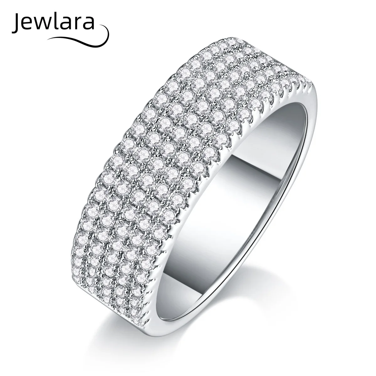 

Jewlara S925 Серебряные муассанитовые 5-рядные кольца с бриллиантами, женские легкие роскошные кольца High Sense