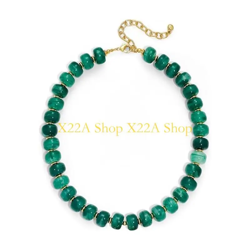 Unique Multicolored Acrylic Bead Strand Necklace Modern Jewelry Essential Casual Bohemian Neckchain For Wardrobe Styling