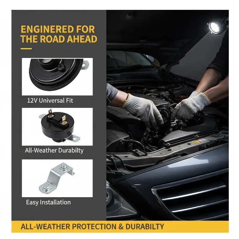 12V 110DB Loud Waterproof Car Horn Electric Snail Train Horn for Motorcycle Pickup Truck Auto Accessories