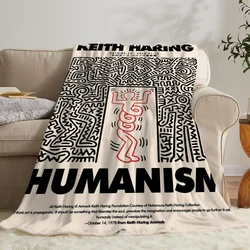 K-keith HaringS Throw Blanket for Sofa Luxury Blanket King Size Warm Blankets for Cold Fluffy Soft Blankets and Throws Nap & Bed