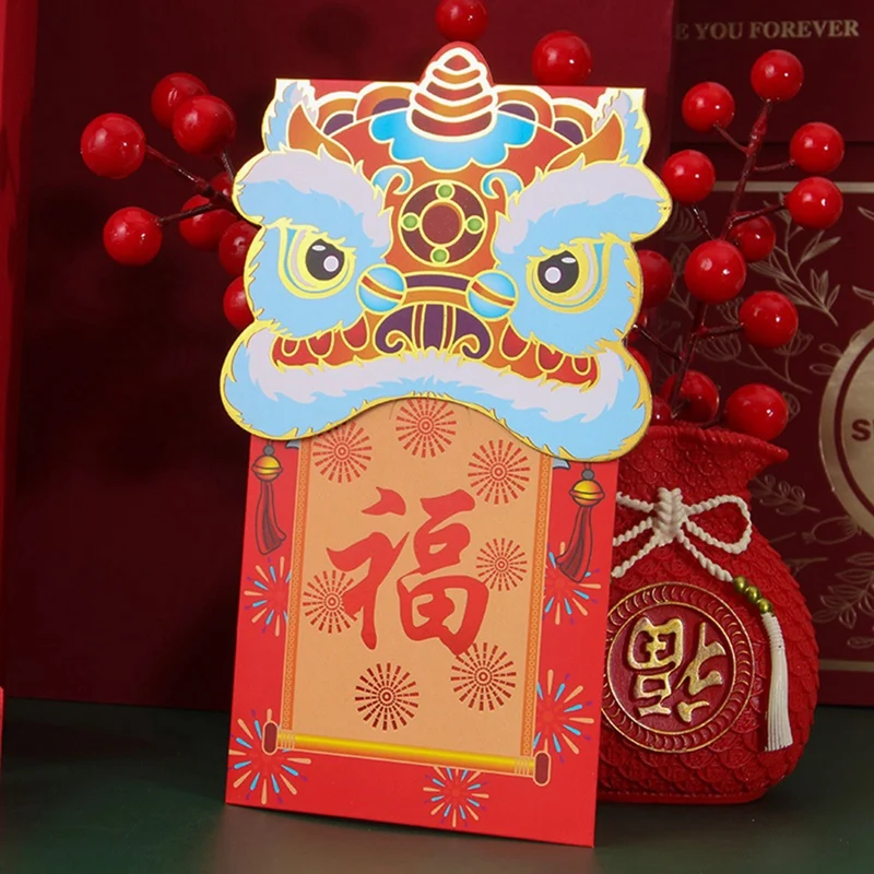 16 Piece Chinese Red Envelope Spring Festival New Year Lucky Money Envelopes Chinese Style Design Colorful Envelopes