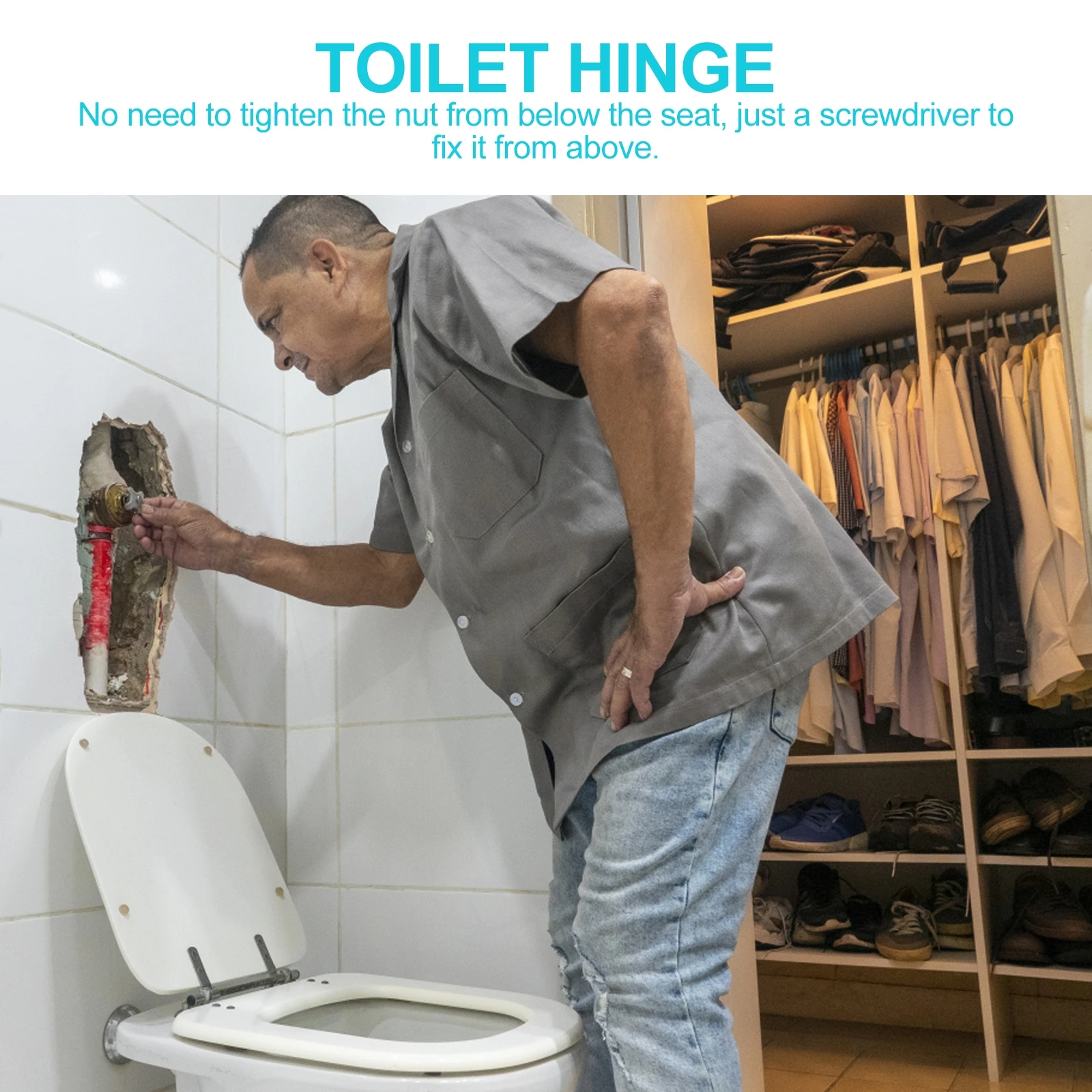 

Toilet Lid Hinge Seat Fixing Kit Hinges Screw Accessories Zinc Alloy Easy Install