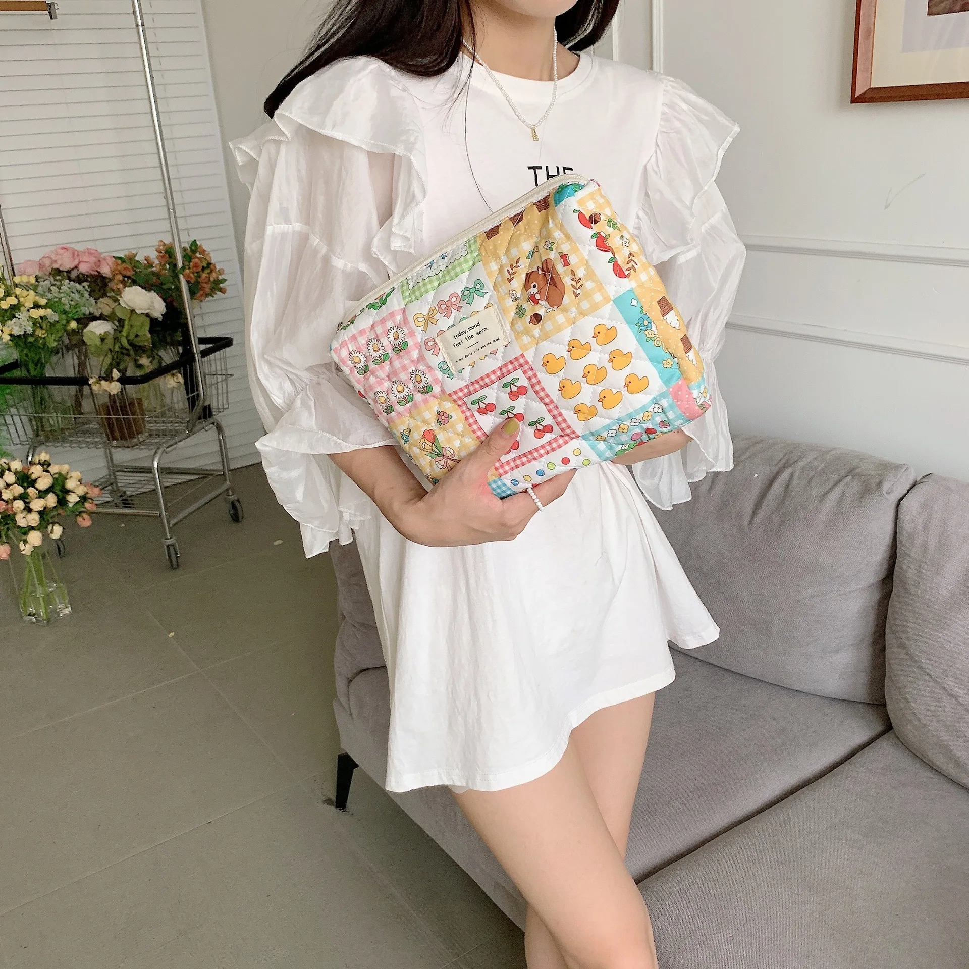 Cartoon Baby Luiertas Print Luier Organizer Rits Handtas Reizen Buiten Luier Opbergtas Multi Functionele Opbergtas