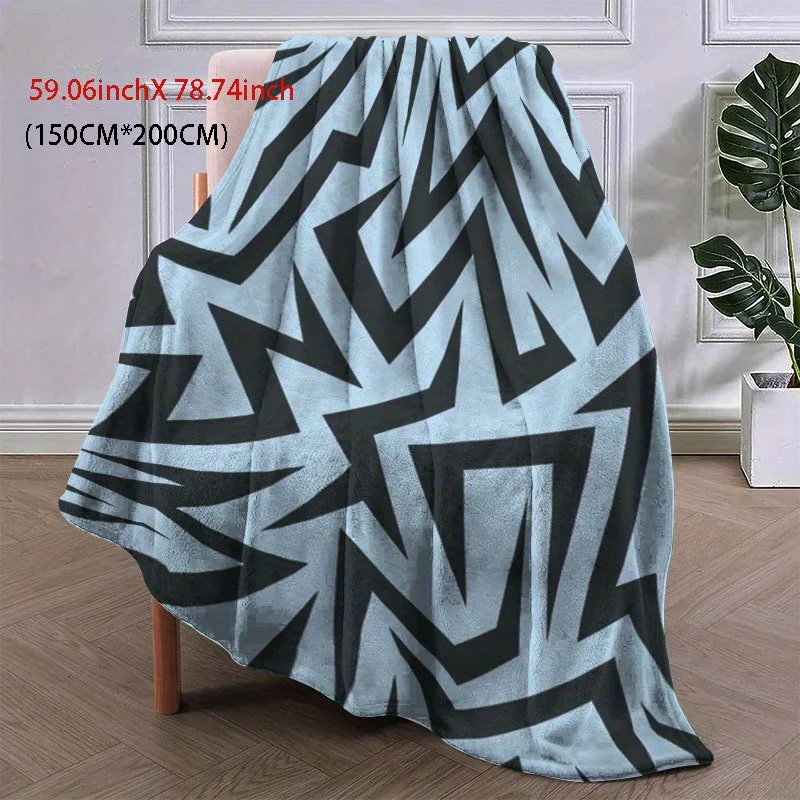 Modern Geometric Art Blanket Reversible Flannel Throw for Contemporary Decor AllSeason Comfort Bold Pattern Gift