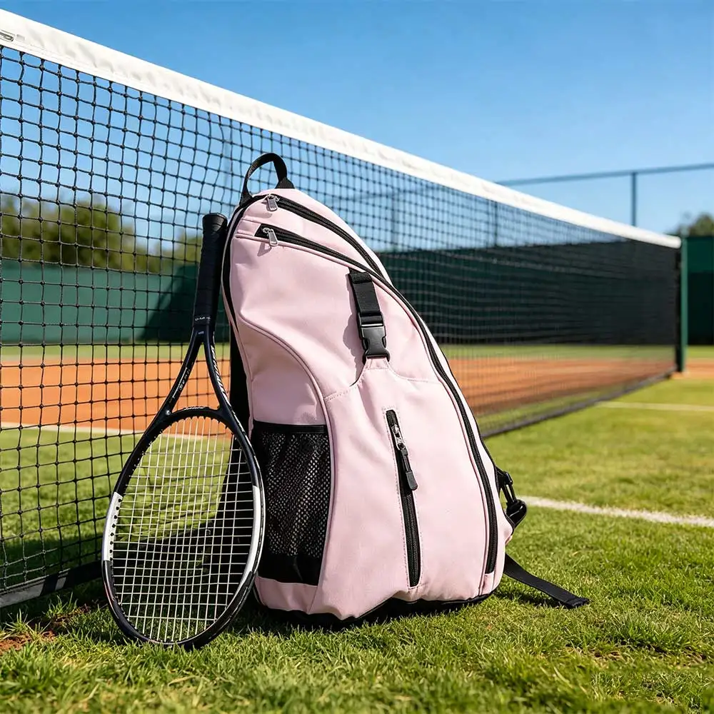 Large Capacity Tennis Racket Carrying Bag Zipper Closure Waterproof Racquet Shoulder Bag Organizer Multipurpose