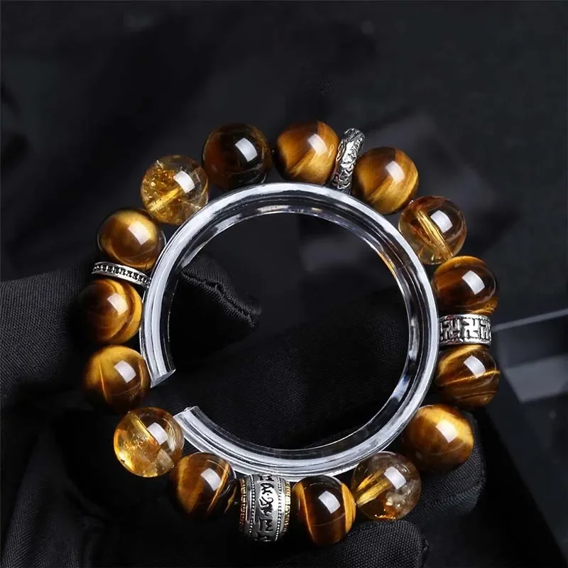 [Zhaojin Jubao] Natural Tiger's Eye Citrine Bracelet Transfer Beads Couple Crystal Beaded Bracelet Gift