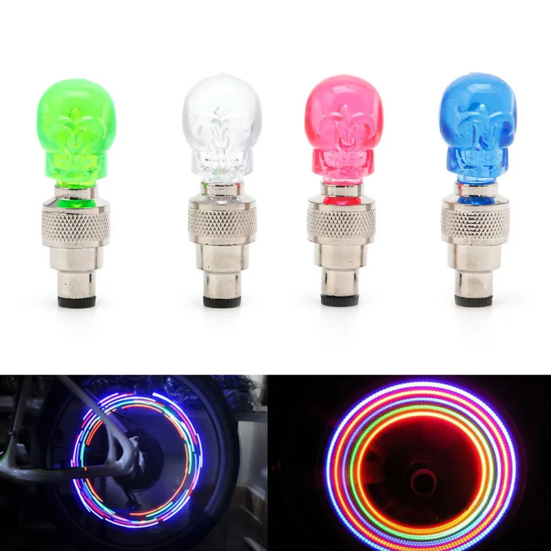 2PCS Bicycle Valve Lights Wheel Spokes Tire LED Light with Batteries Tyre Tire Valve Cycling Lantern Lamp MTB Bike Accessories