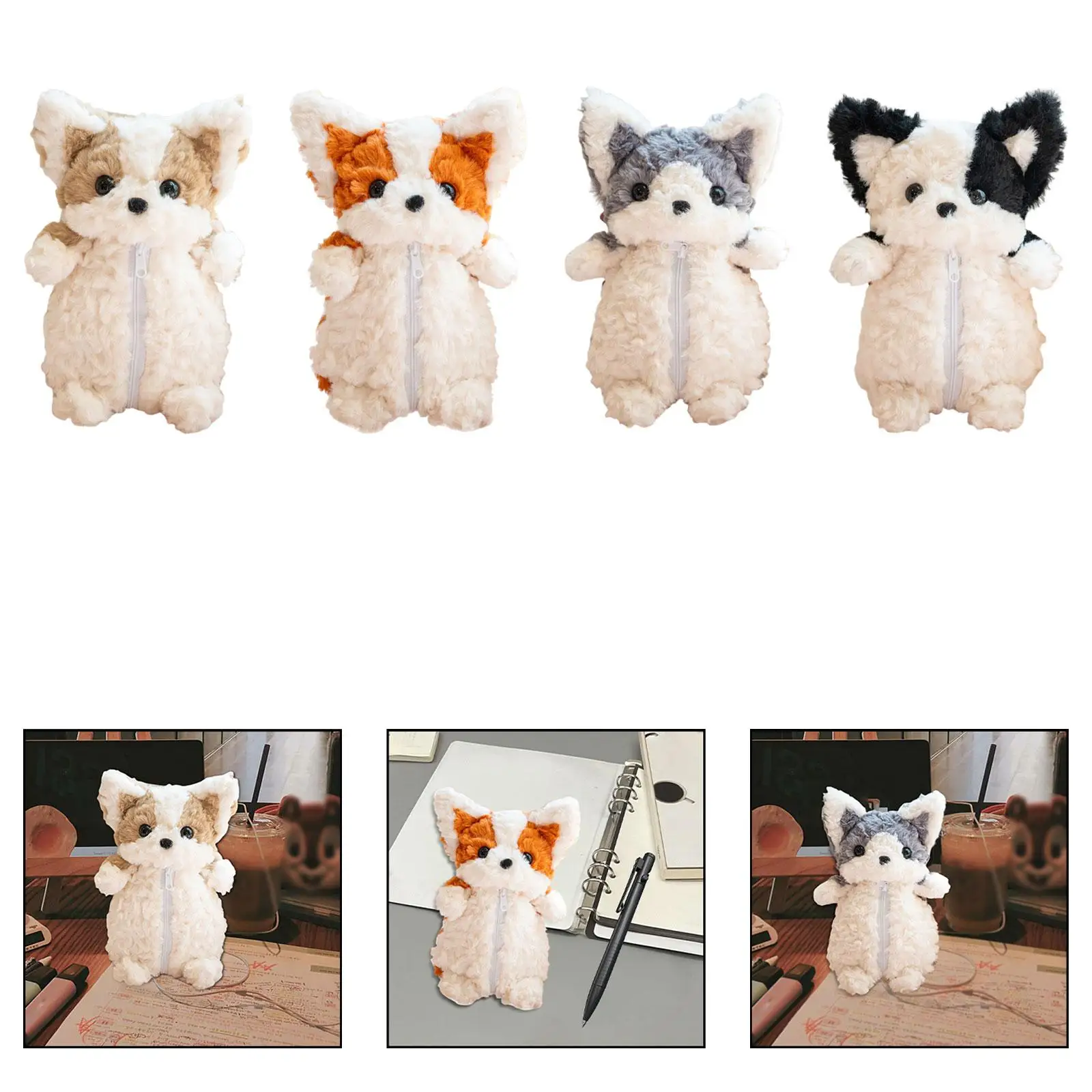 Federmäppchen in Plüsch-Hundeform, Federmäppchen, Stiftehalter, Aufbewahrung von Schreibwaren