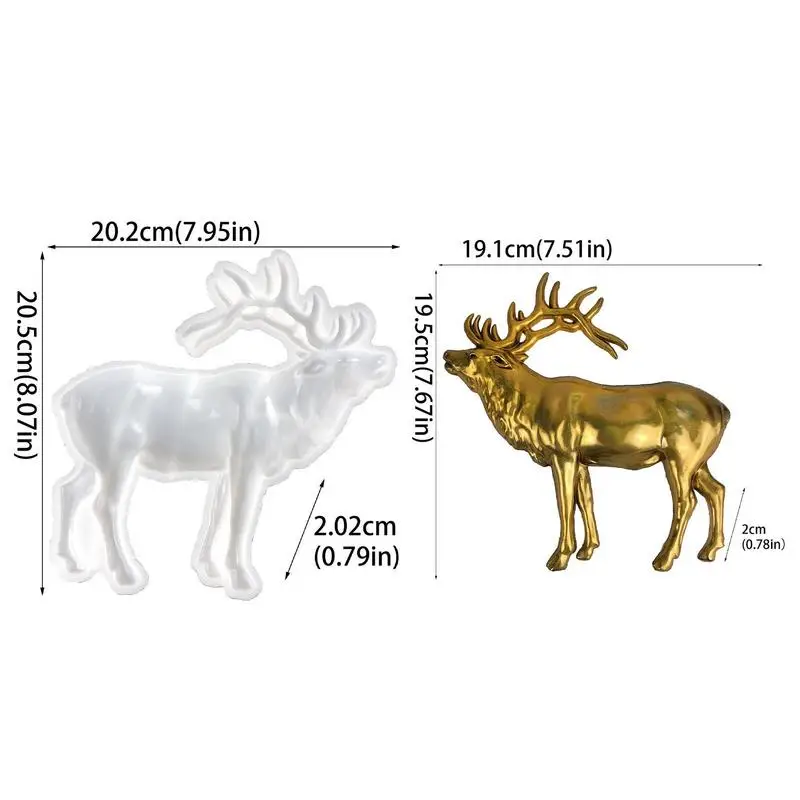 Wall Mount Resin Casting Elk seni dinding dekorasi rusa kutub silikon cetakan Kerajinan untuk Natal DIY kerajinan Musim Dingin perlengkapan pesta