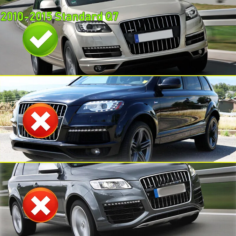 Vorderer unterer Stoßstangengitter im Wabenstil für Audi Q7, Standardmodell 2010, 2011, 2012, 2013, 2014, 2015, Nebelscheinwerfer, Grillgitterrahmen