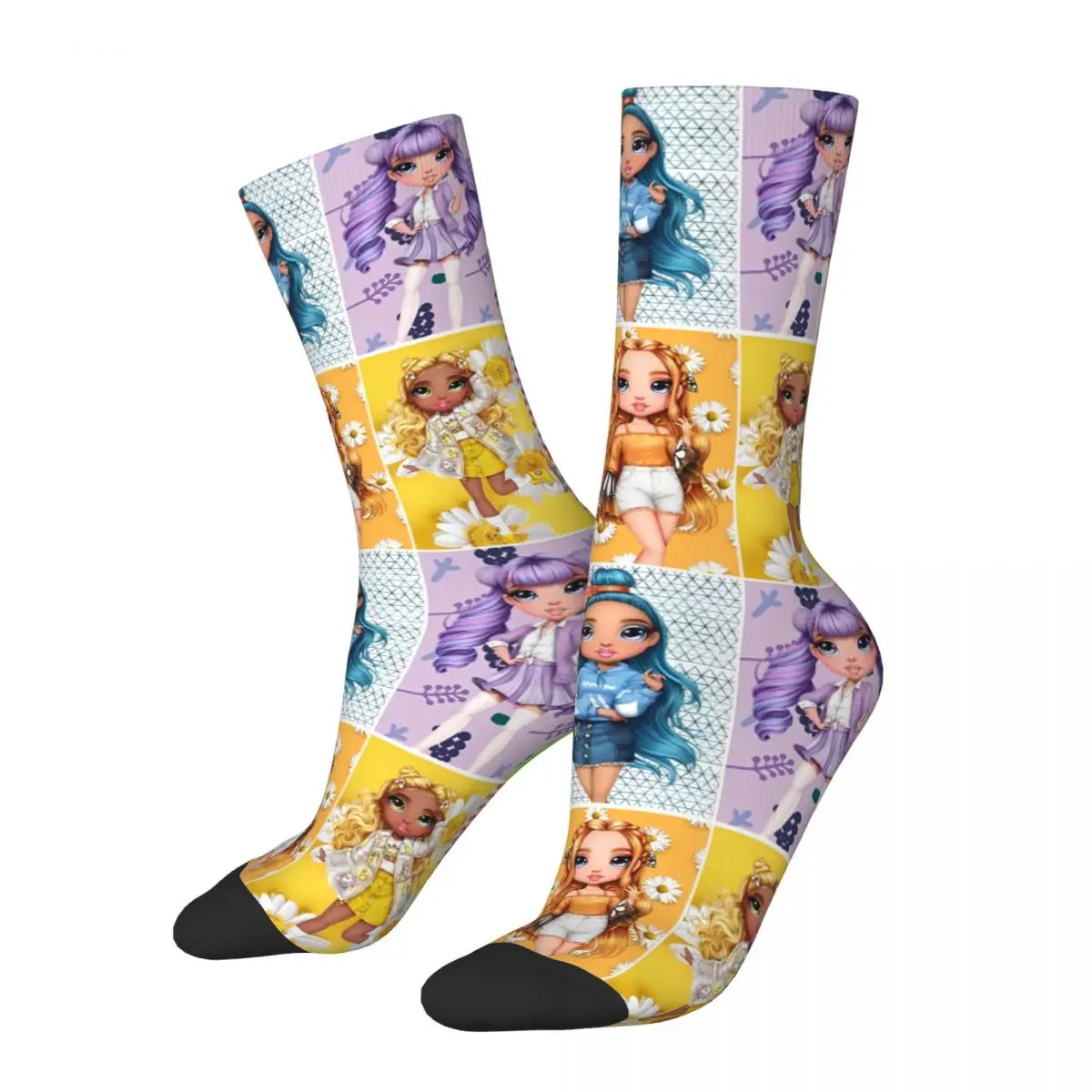 Men Socks Rainbow High Cute Girls (5) Stockings Winter Funny Soft Socks Pattern Running Sports Anti Skid Socks