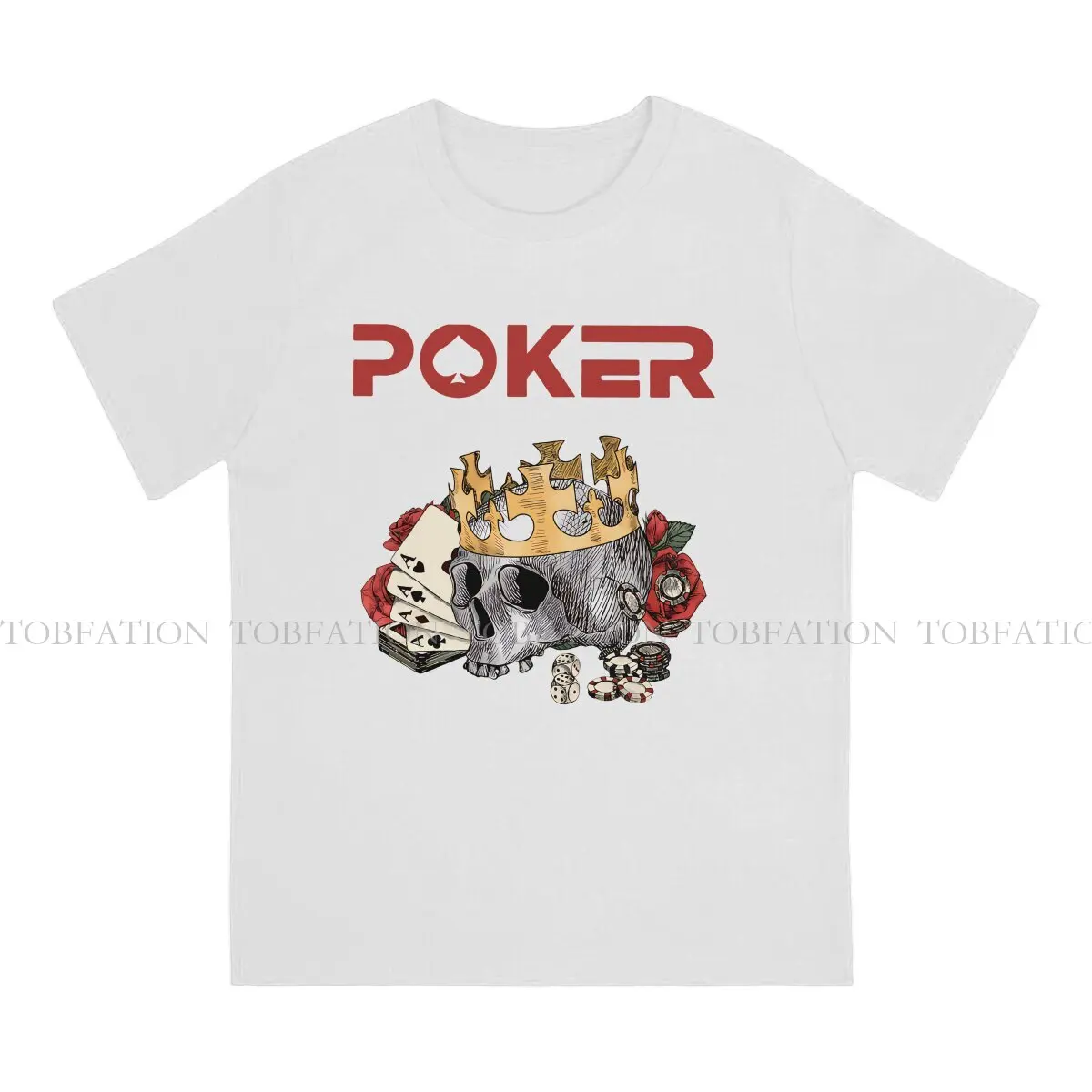 Poker Men's TShirt Skull Poker Distinctive T Shirt 100% Cotton Graphic Streetwear Hipster