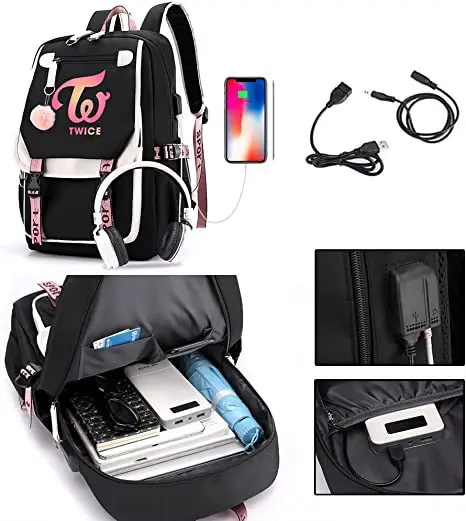 Anime Genshin Impact Hutao Backpack Nylon School Book Student Travel Bags Laptop Casual USB Port Messenger Bag