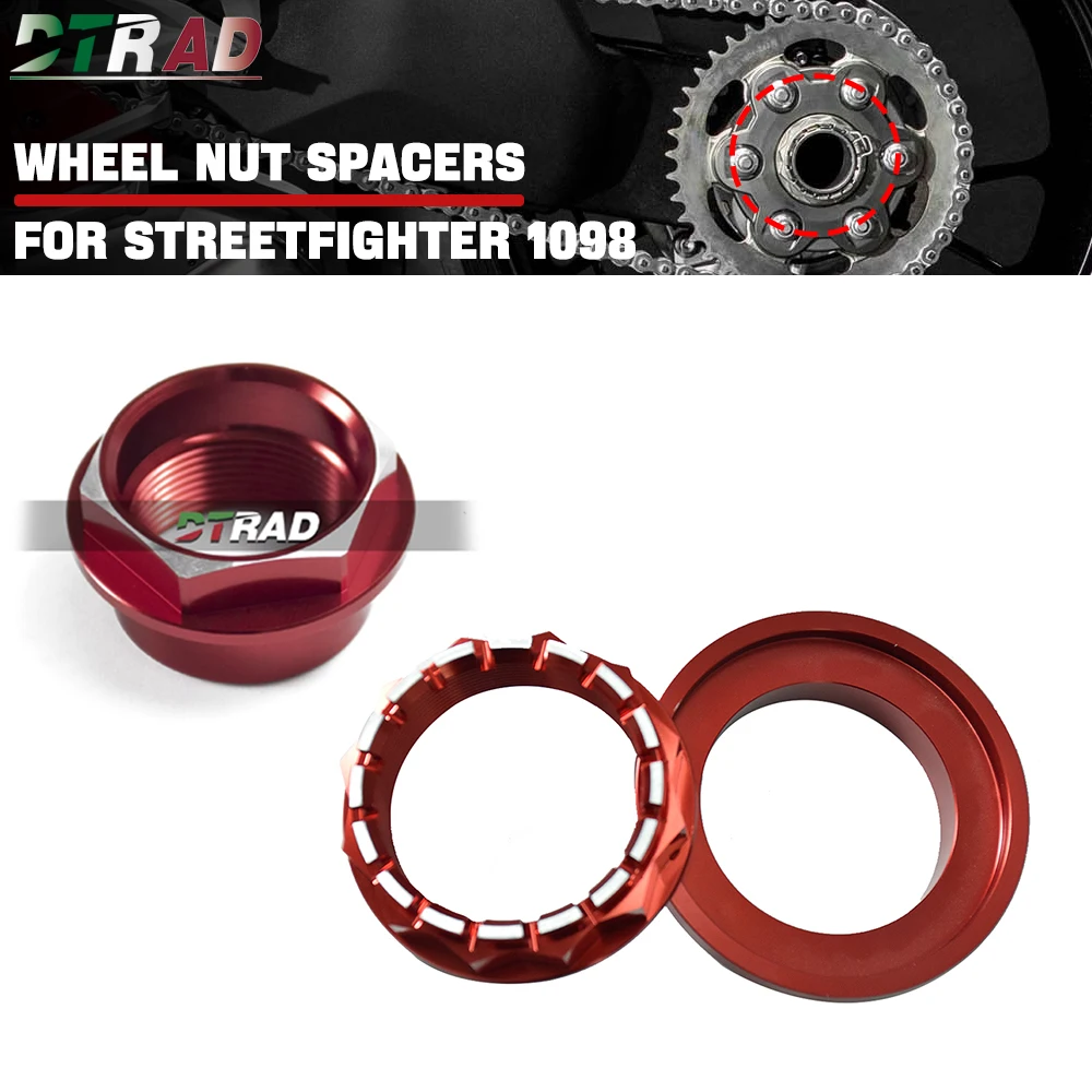 For DUCATI Streetfighter 1098 S Diavel / Multistrada 1200 1260 Enduro Xdiavel CNC Front & Rear Wheel Axle Flange Nut Spacers Kit