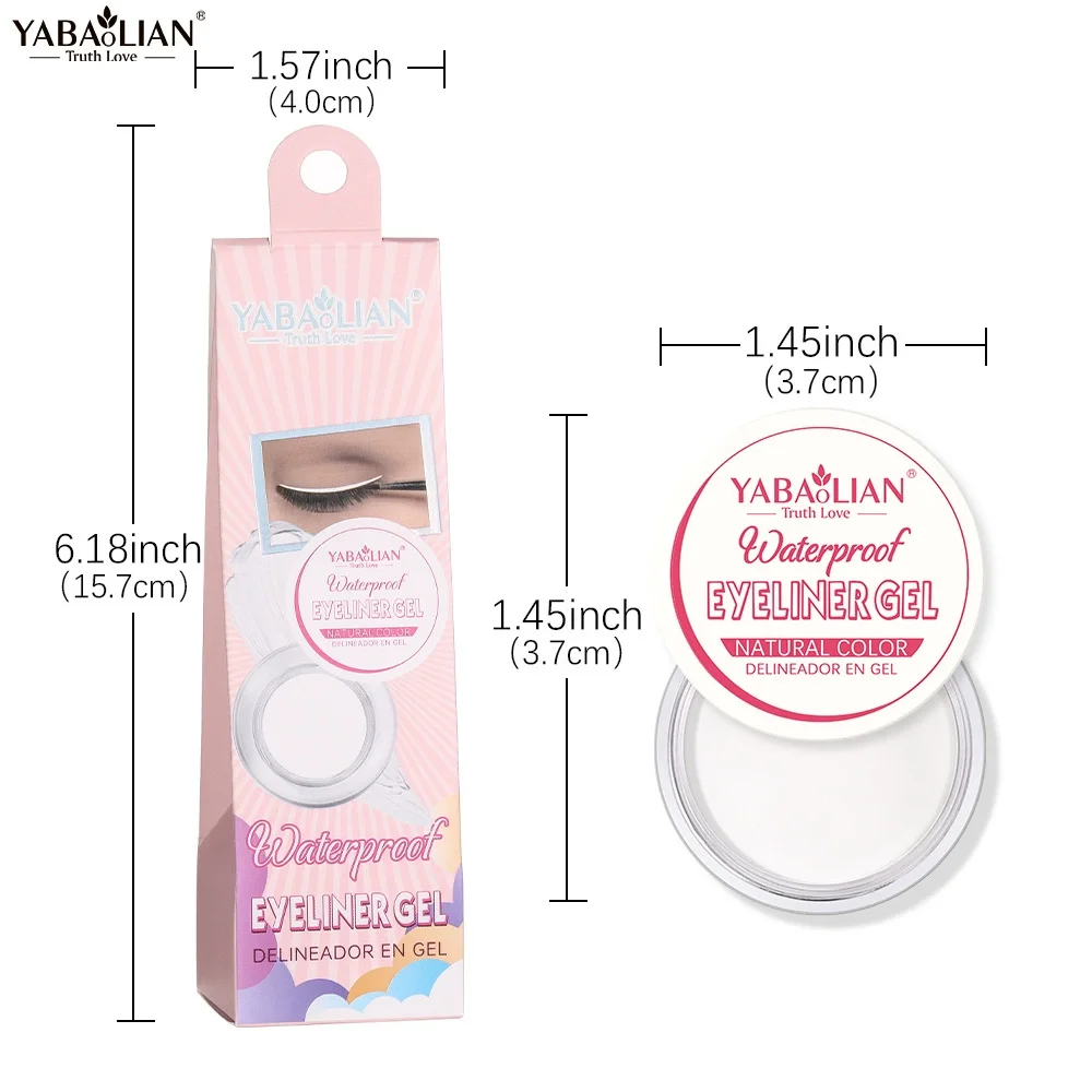 YABAOLIAN crema delineadora de seis colores, delicada y sin manchas, crema delineadora de gran capacidad con pincel delineador de ojos