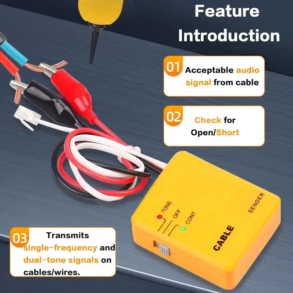 

Тестер непрерывности сетевого кабеля телефонной линии-провод, кабель генератора, зонд и телефонный искатель, комплект тон-линии, провод L7U5