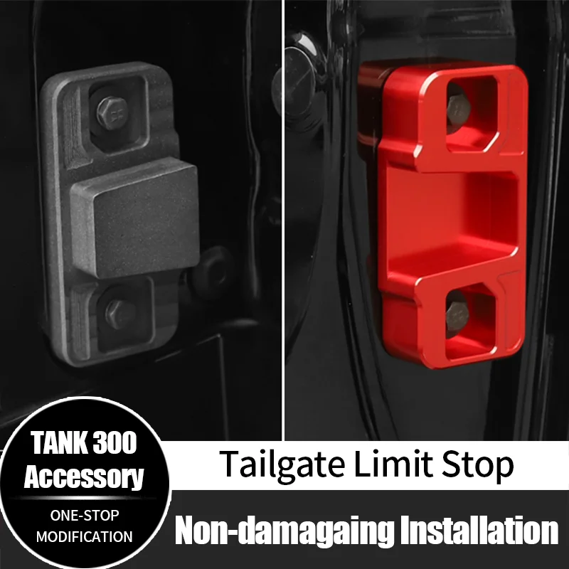 Kit Aluminum Alloy Anti Sinking Prevent Sagging Noise Car Accessorie 1Pair For GWM Tank 300 2023+ Tailgate Limiter Reinforcement