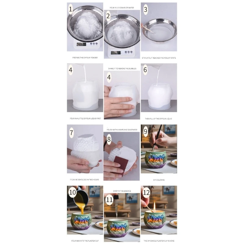  Silicone Horse Planter Craft Molds Suitable for Resin Jewelry Concrete Cement Crafting and Home Decorating Projects