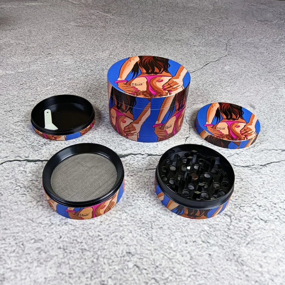 2/2.5inch Cartoon Girl Metal Herb Grinder Mill Mortar 4-Layers Grass Cigar Smoking Cigarette Tool Tobacco Vanilla Bud Grinder