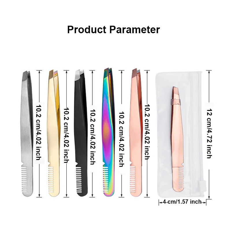 Stainless Steel Diagonal Band Comb Eyebrow Clip Eyebrow Trimmer Wear False Eyelash Stick Double Eyelid BeautyTool