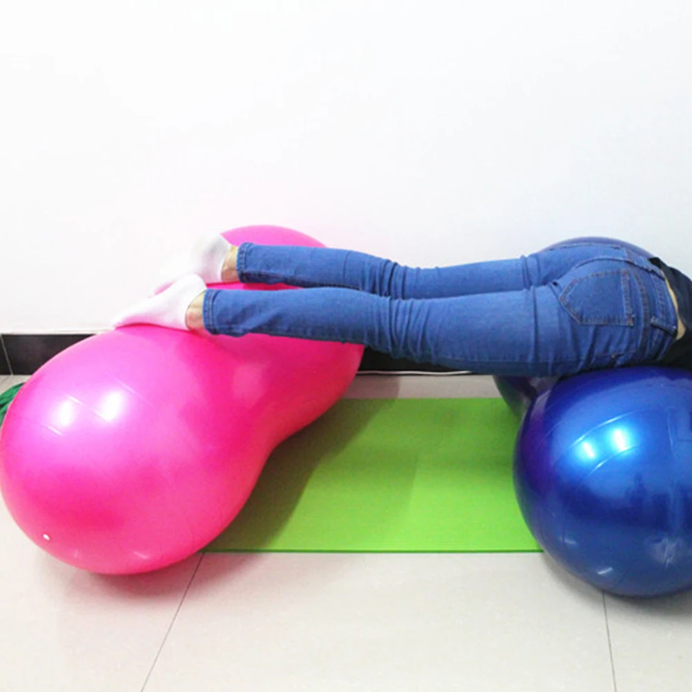 كرة يوجا باللون الوردي السميك المضاد للانفجار، أداة تمارين اليوجا للمنزل وصالة الألعاب الرياضية والبيلاتيس واللياقة البدنية والتدريب على الاستقرار
