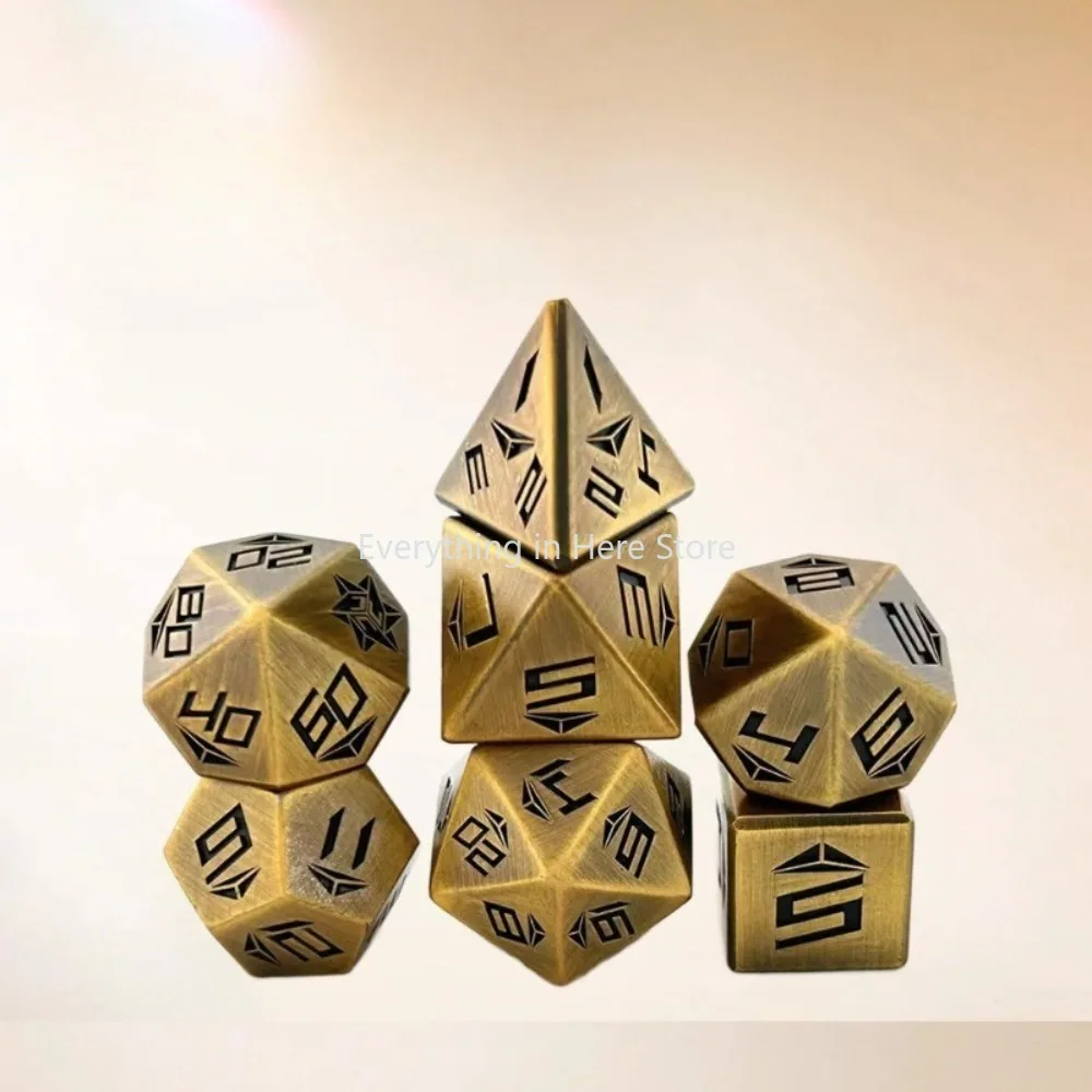 

7PCS/set Metal Polyhedral Dice Set for Dungeons & Dragons COC Run Cthulhu Run Board Game Dice Game Accessories
