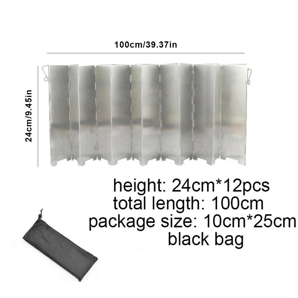 APWIKOGER 6-16 Platten Faltbare Gasherd Windschutzscheibe Outdoor Camping Kochen Brenner Winddicht Bildschirm Aluminium Legierung Herd Wind Schild 4