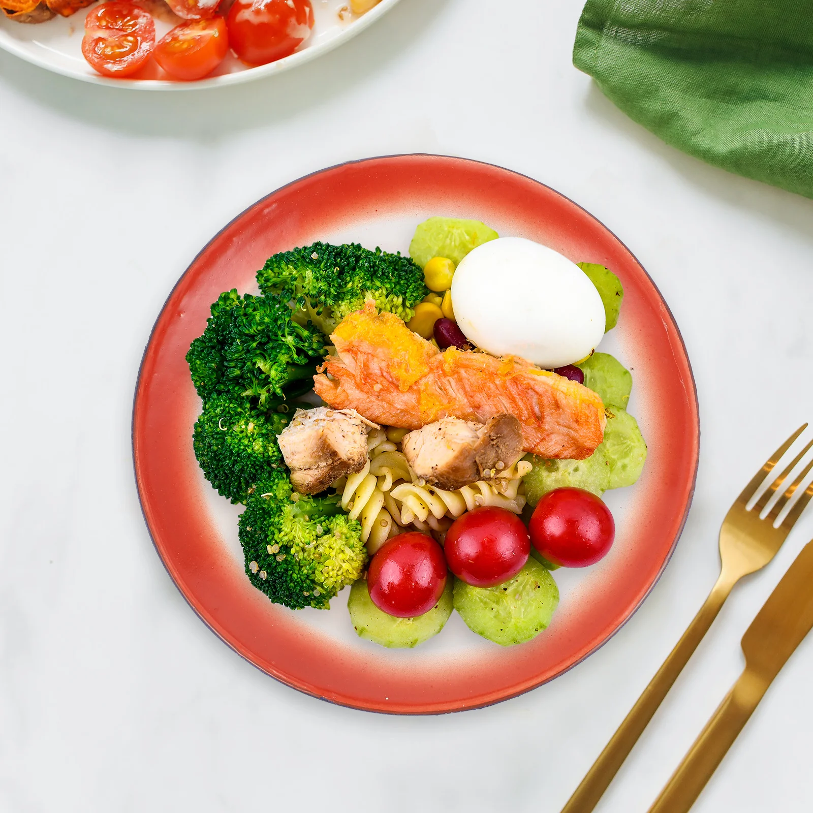 

3pcs Thickened Steamed Food Plate Red Iron Enamel Serving Tray Chinese Style Kitchen Utensil For Home Dining Snack Fruit Dessert