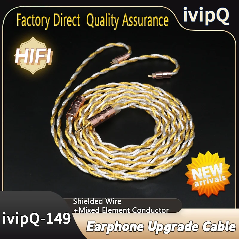 

ivipQ 4 Core LIZT Shielding Wire HiFi IEM Earphone In Ear Monitor Cable 3.5/2.5/4.4mm For IE900 MMCX/2PIN 0.78/QDC for Carat MK4