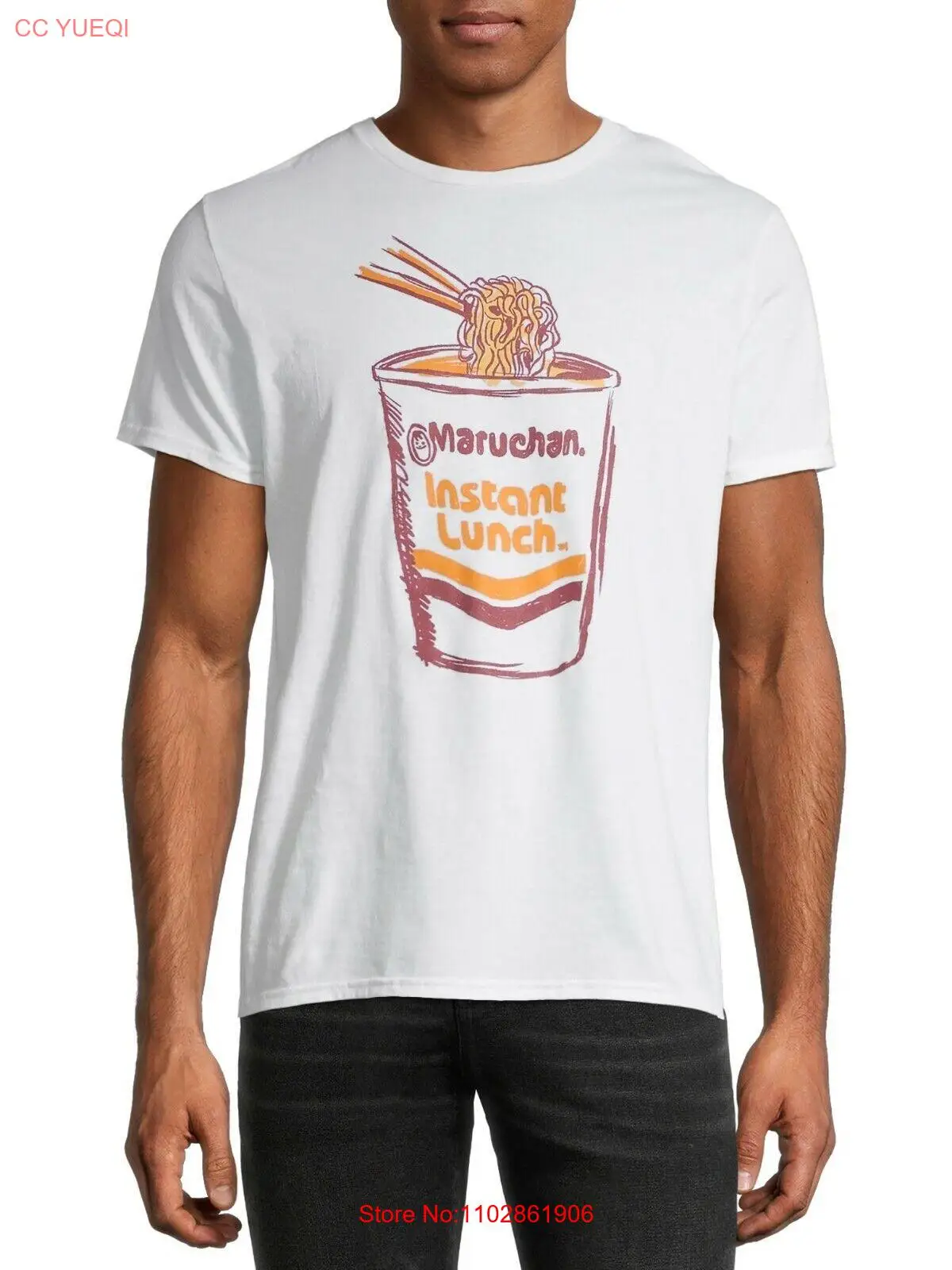 Maruchan Mens Short-Sleeve Cup of Noodles Instant Lunch T-Shirt (White 2XL, 3XL)