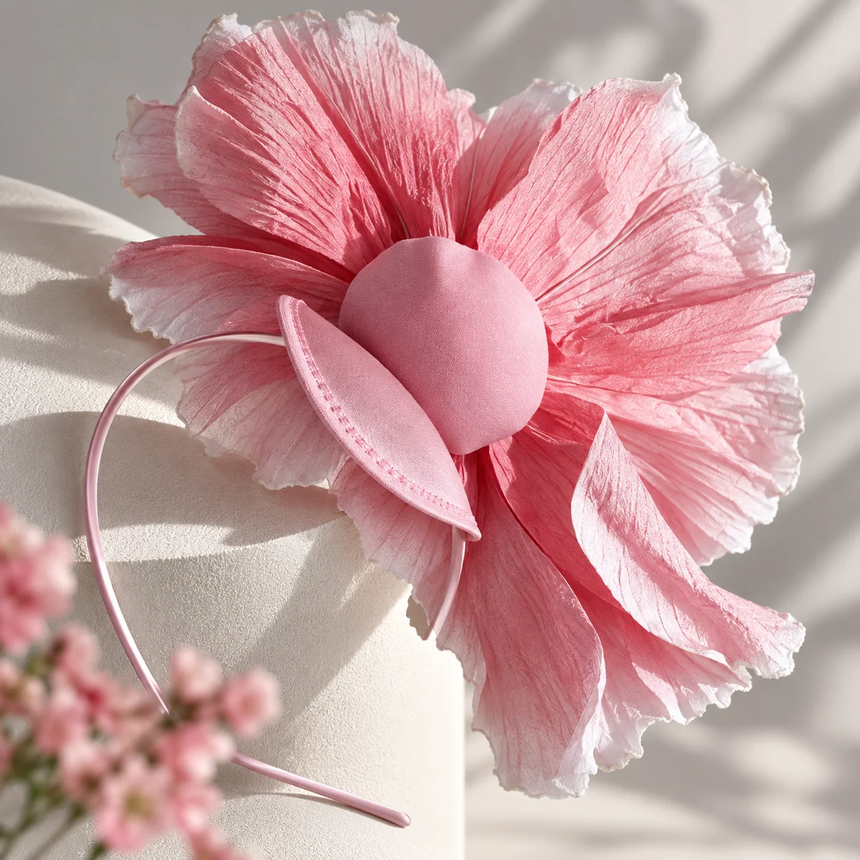 Retro Elegant Rose Flower Fascinator Exaggerated Floral Headband Bridal Top Hat Hair Accessories for Horse Racing Festival Party