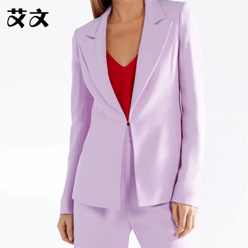 طقم بدلة عمل نسائي مكون من قطعتين من Allingentle Peak Lapel طقم بدلة أنيقة لملابس مكتب الحفلات حسب الطلب