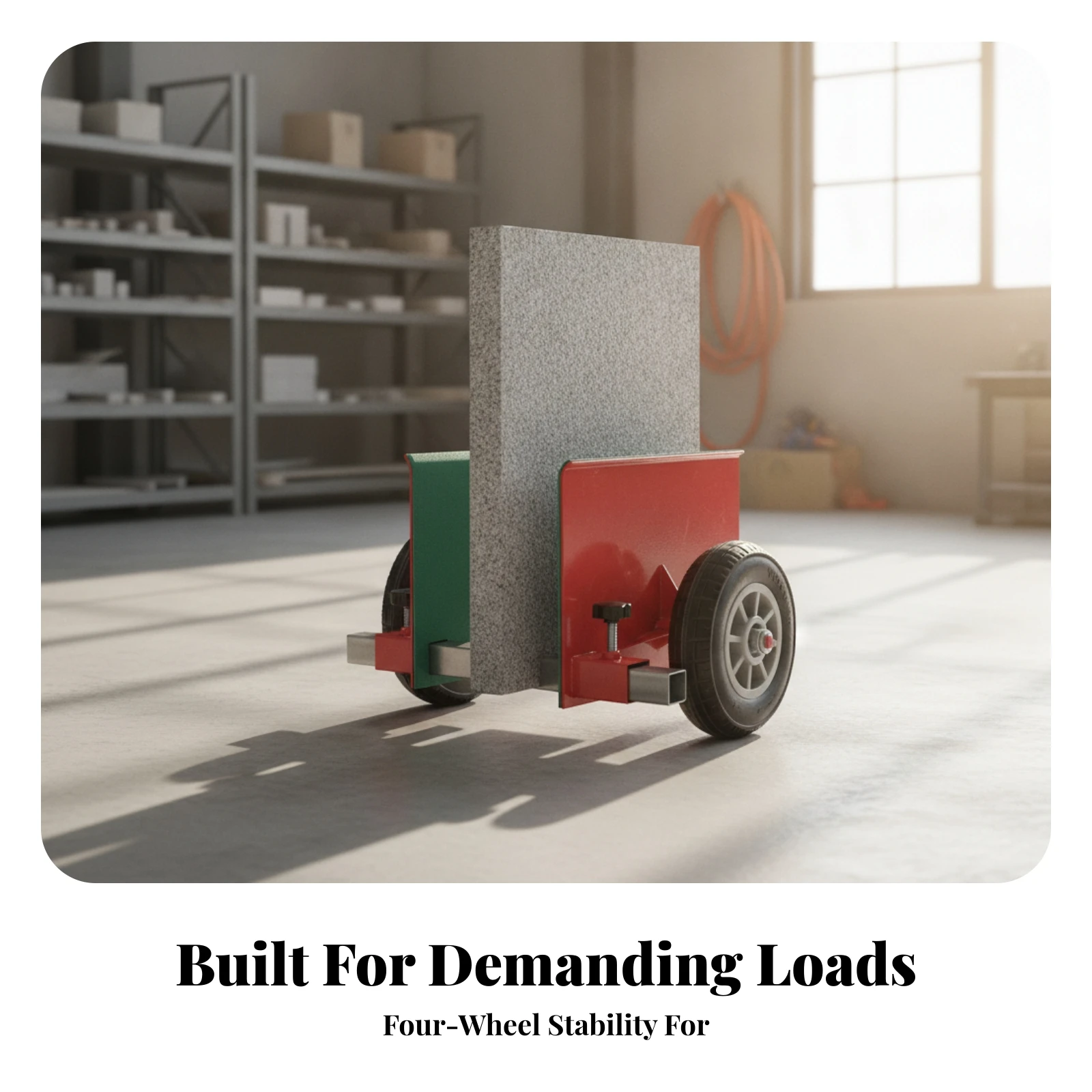 Panel Dolly with Clamp Stable Panel Dolly with Solid Rubber Wheels Clamping Cart Non-Slip Smooth for Movers, Jobsite, Workshop