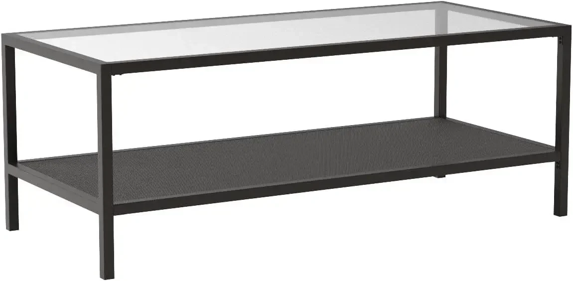 45" Wide Rectangular Coffee Table in Blackened Bronze, Modern coffee tables for living room, studio apartment essentials