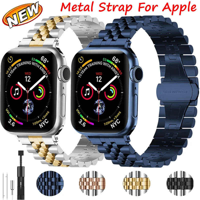 Metallarmband für Apple Watch Ultra 2 10 9 8 7 6 5 4 Edelstahl langlebiges Armband für iWatch 42 mm 46 mm 45 mm 41 mm 49 mm 44/40 mm