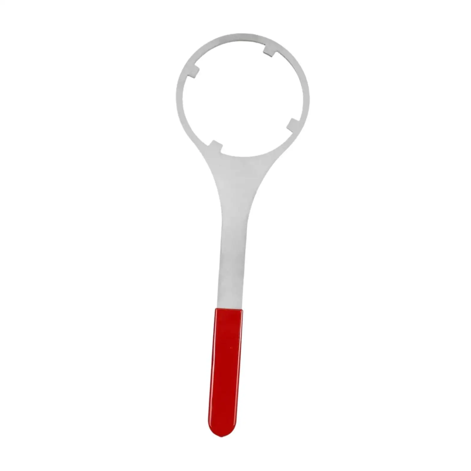 Ergonomic Water Filter Wrench for Large Metal Housing Heavy Duty Rubber Grip Comfortable Hand Tool Red Silver