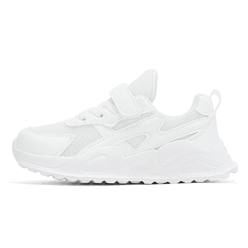 

Double Mesh White Sneakers Breathable Kids Shoes For School Sports Meeting Daily Wear