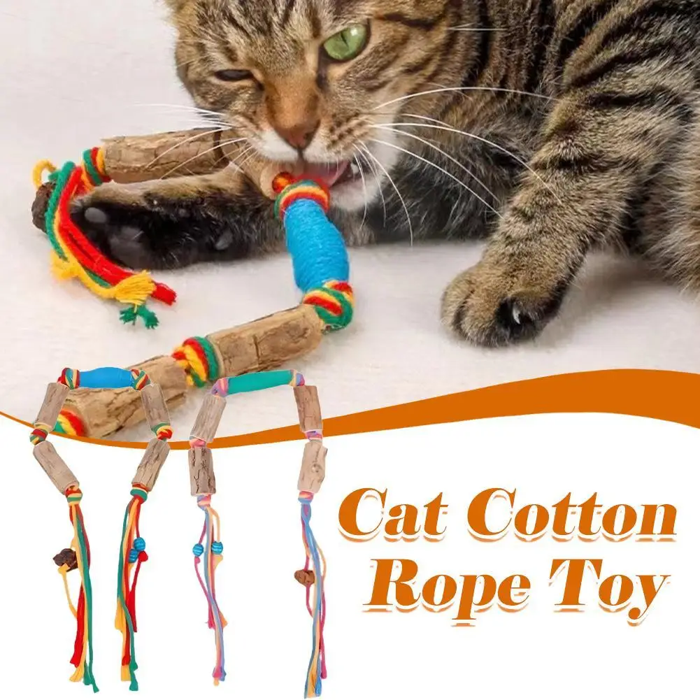 

1pcs Interactive Cat Toys Bite Resistance Cotton Rope Toy Kitten Molar Bite Rope Toys Cats Teaser Stick Toy hot