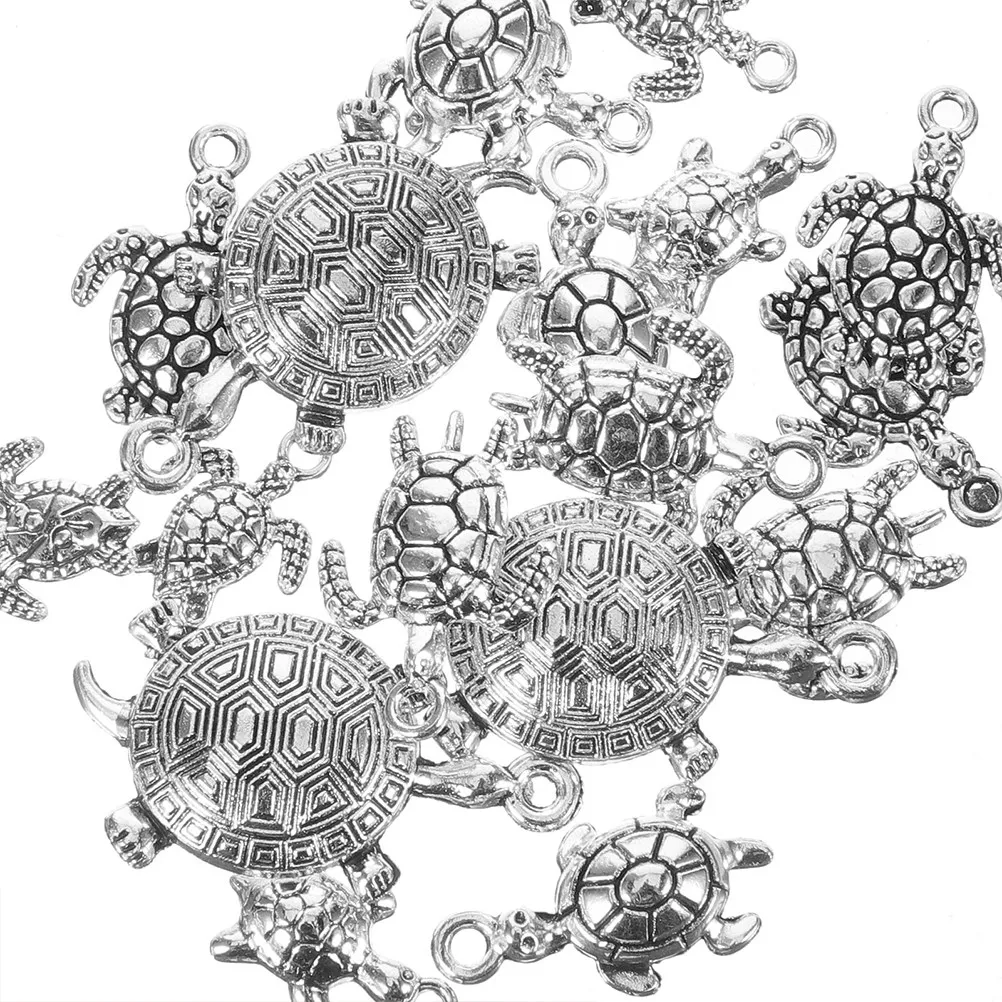 90Pcs Detailed Sea Turtle Pendant Charms Finish DIY Jewelry Making Supplies for Necklaces Bracelets Keychains