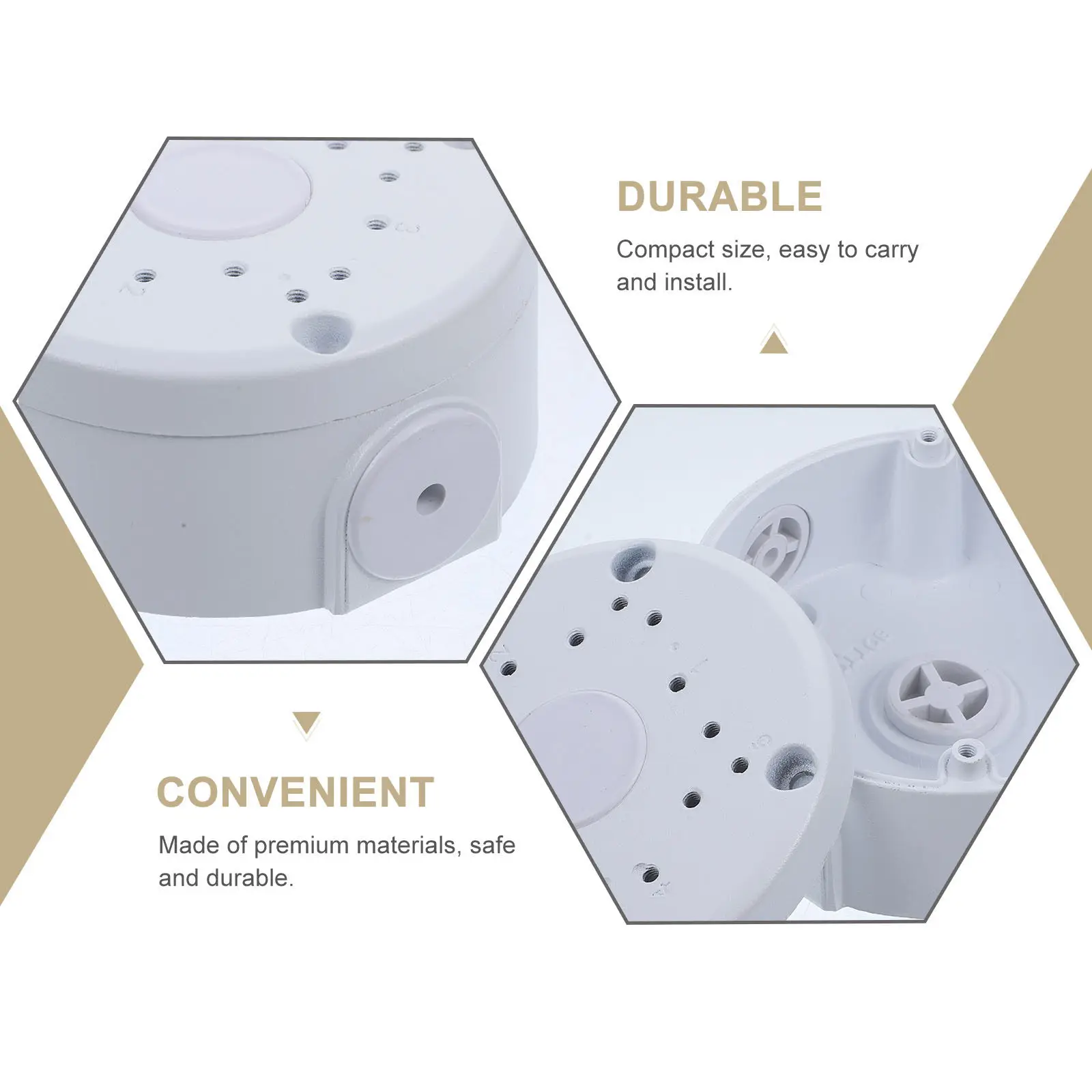 Universal Aluminum Alloy Junction Box Compact Weatherproof Outdoor Electrical Box for Camera Cord Holder Cable Wiring Protector