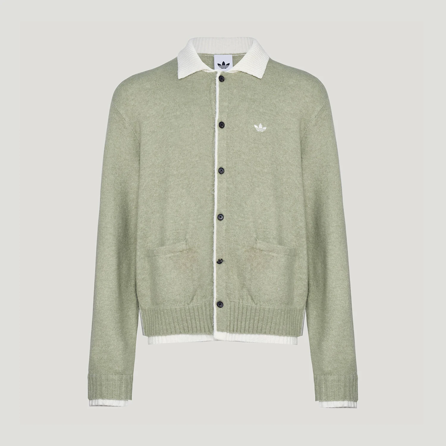 Adidas genuine clover men's and women's fashionable loose knit cardigan jacket KU8908